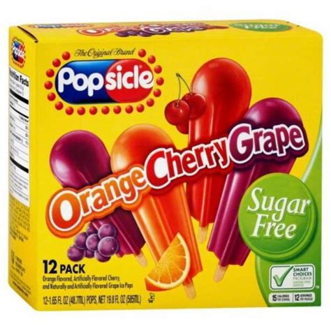 Popsicle Sugar Free Orange Cherry Grape 12 Count 165 Oz Kroger