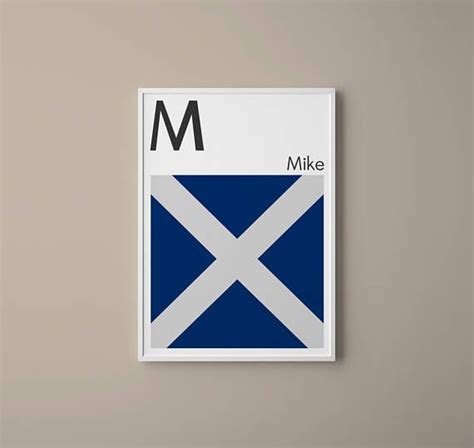 Letter M // International Maritime Signal Flags // Navy Flag Letter