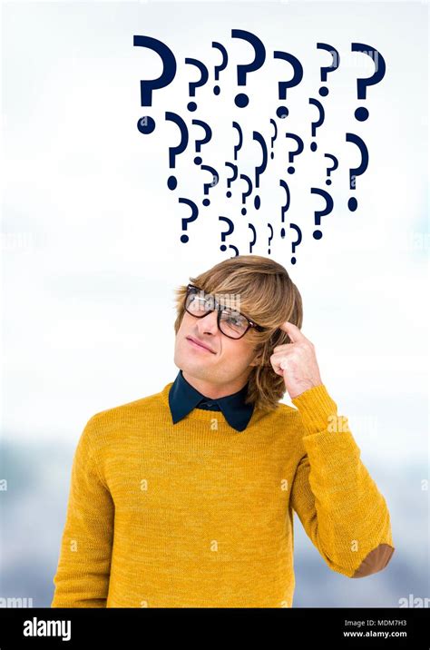 Man Thinking Question Marks Hi Res Stock Photography And Images Alamy