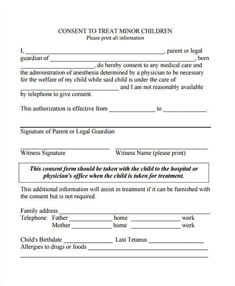 Free Printable Medical Consent Form Printable Templates