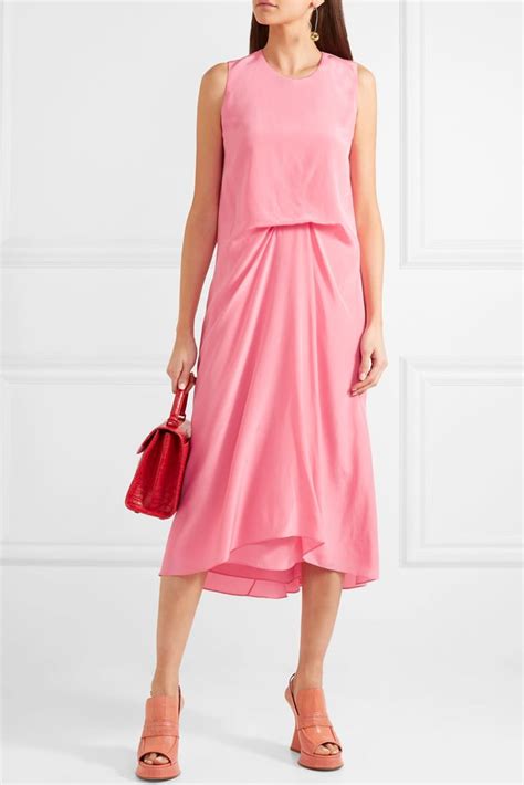 Sies Marjan Lottie Pick Up Silk Crepe De Chine Midi Dress Victoria