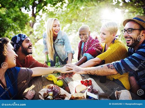 Team Friendship Leisure Vacation Togetherness Fun Concept Stock Photo