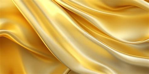 Gold Silk Texture Background Luxury Fabric Waves Pattern Generative Ai Stock Illustration
