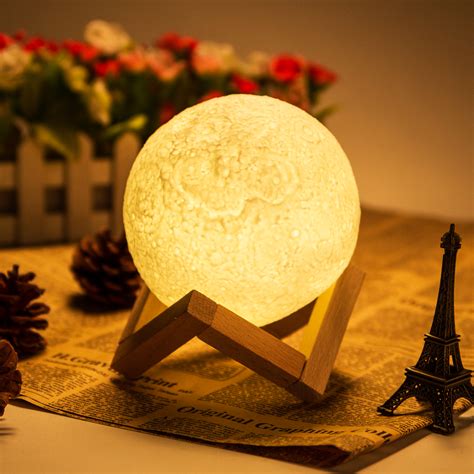 AGPtek 5.12 inch Moon Lamp, Night Light 3D Touch Sensor ...