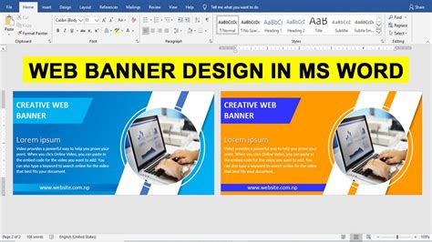 How To Make Web Banner Design In Ms Word Word Tips And Tricks Youtube