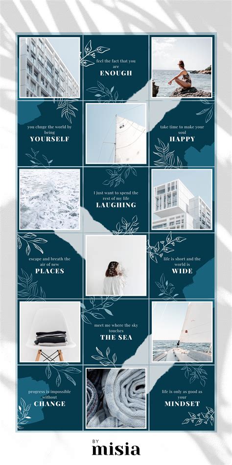 Instagram Puzzle Template For Canva Instagram Template Feed Canva Templates Instagr