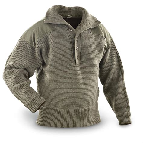 Used Austrian Heavyweight Wool Sweater Olive Drab 142741 Military