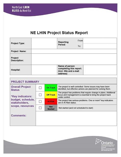 Project Weekly Status Report Template Excel Sample