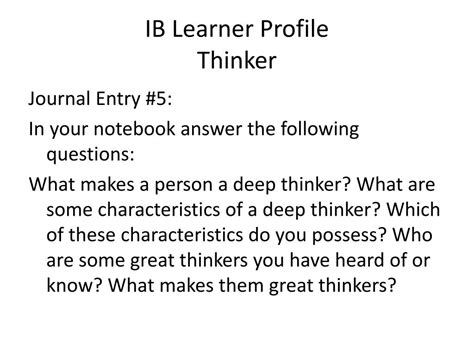 Ppt Ib Learner Profile Reflective Powerpoint Presentation Free