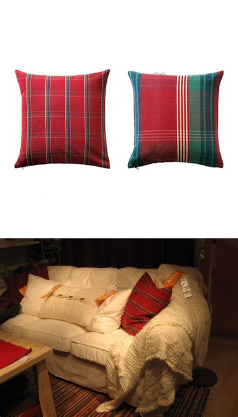 Also, can you wash ikea throw pillows? IKEA ANNBRITT Red Plaid Pillow COVER Sham Cushion Cvr 2 pack 20"x20" Euro Square CHECKED