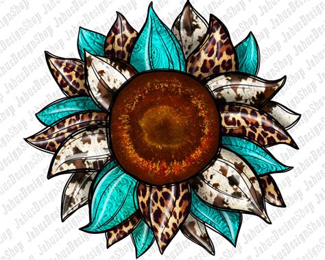 Sunflower Cowhide Png Sublimation Design Sunflower Png Cowhide Png