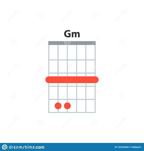 Gm Guitar Chord Icon Basic Guitar Chords Vector Isolated On White