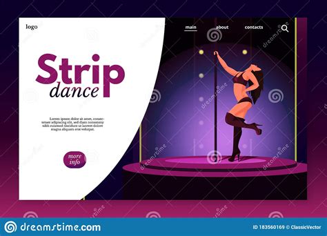 strip dance landing page vector template stock vector illustration of pole dancer 183560169