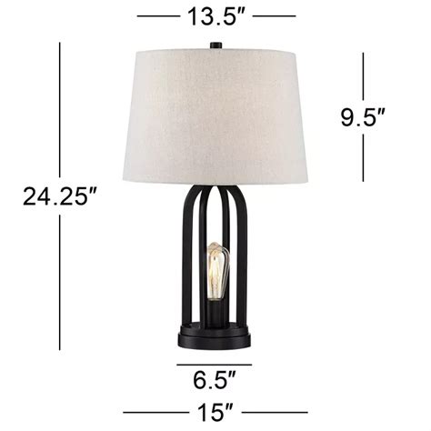 360 Lighting Modern Industrial Black Table Lamps 2425 High Set Of 2
