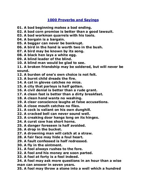 1000 Proverbs And Sayings