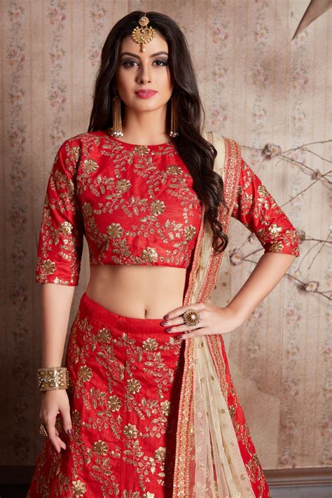 Indian Dress Red Color Bridal Lehenga 469