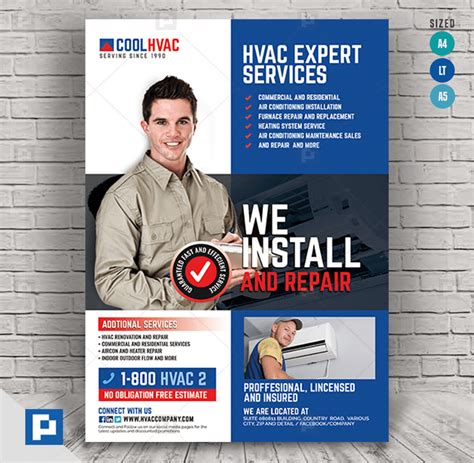 Heating And Cooling Hvac Flyer Psdpixel