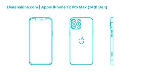 Apple Iphone 12 Pro Max 14th Gen Dimensions And Drawings