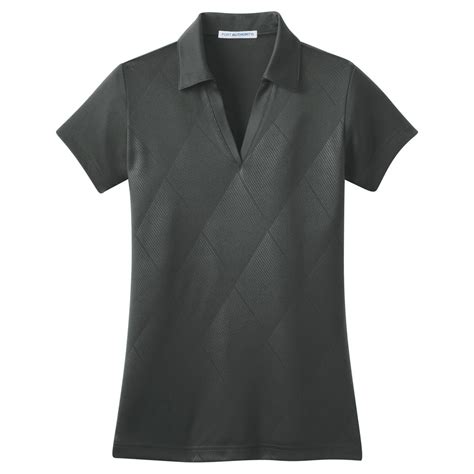 Port Authority Womens Graphite Tech Embossed Polo
