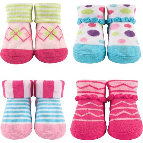 Luvable Friends Newborn Baby Boys And Girls Novelty Socks 4 Piece