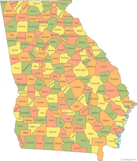 Ga State Map With Cities Oconto County Plat Map