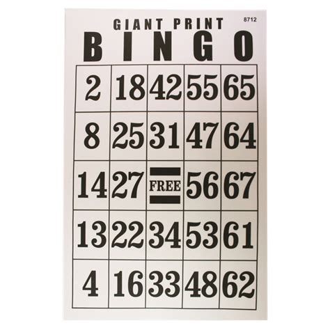 Large Print Bingo Cards For Seniors Printable Printable Bingo Cards