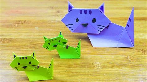 How To Make Paper Cat Little Kitten Origami Cat Little Kitten Easy