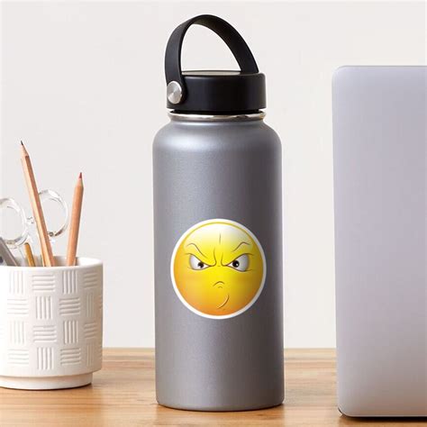 Angry Smiley Face Emoticon Sticker For Sale By Allovervintage Redbubble