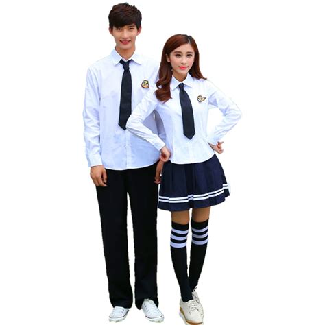 Korean School Uniforms White Shirt Skirt For Student Girls Shirt