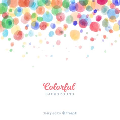 Colorful Watercolor Circles Background Vector Free Download