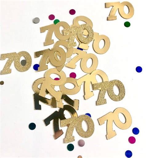 Gold Glitter 70 Age Confetti Age 70 Confetti 70th Party Etsy 70th
