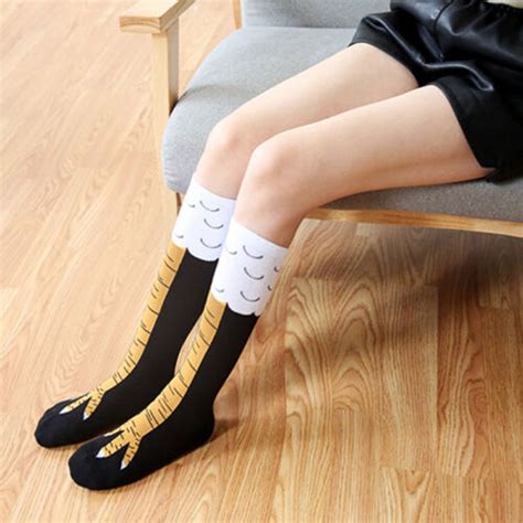 New Women Men Funny Chicken Legs Feet High Socks Cartoon Thigh Stockings Ebay