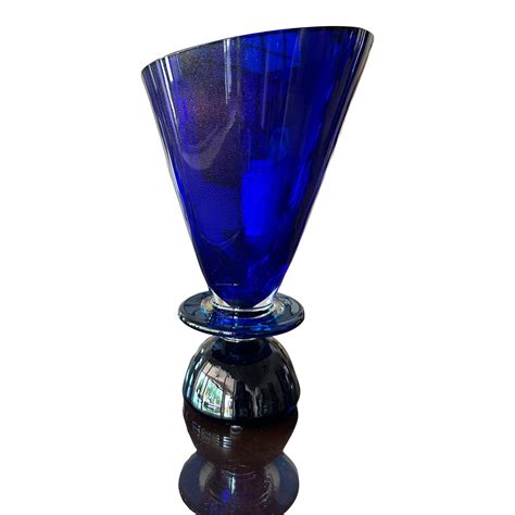 2000s Cobalt Blue Art Glass Vase Chairish