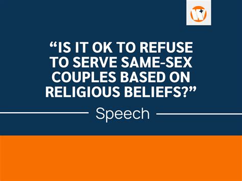 can religious beliefs justify refusing service to same sex couples speech