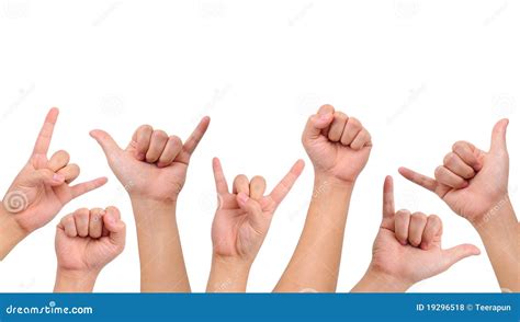 Compilation Of Different Hand Signs Stock Photo Image 19296518