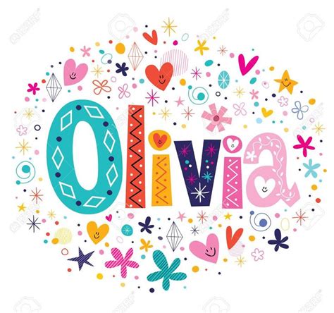 Olivia Nombre Femenino Letras Decorativas Diseño De Tipo Foto De