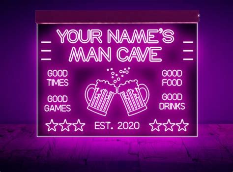 Man Cave Neon Sign Neon Sign Custom Barled Sign Barcustom Etsy