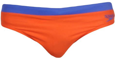 Speedo Synthetic Swim Brief In Orange For Men Lyst