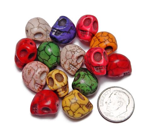 Multi Colors Skull Beads Semi Precious Stone Howlite 27650004 01