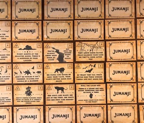 Printable Jumanji Cards Printable Word Searches