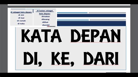 Kata Depan Di Ke Dari Youtube