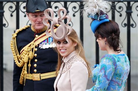 Prince Andrew His Daughters And Their Hats Arrive At Royal Wedding