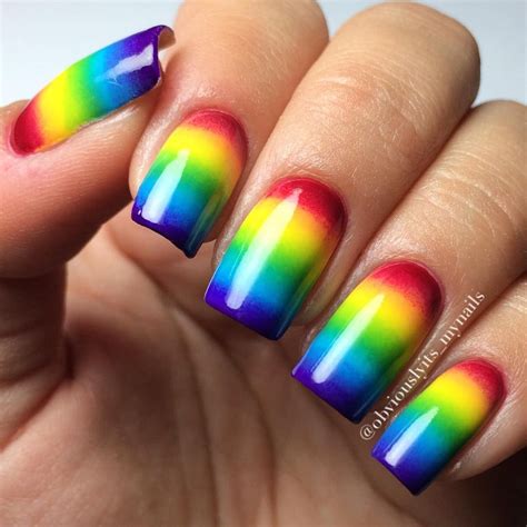 Rainbow Gradient Nails Rainbow Nails Design Rainbow Nails Rainbow