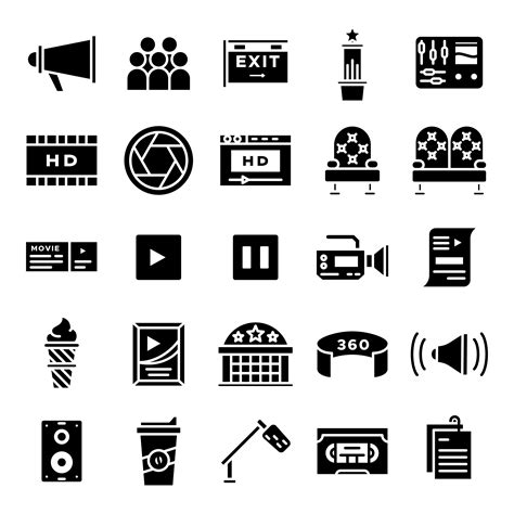 Cinema Icons Pack 457839 Vector Art At Vecteezy