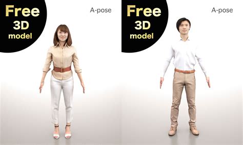 フリー3dモデルの日本人にaポーズが加わりました アトリエブラウンblog