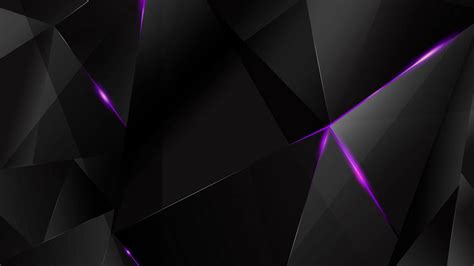 Wallpapers Purple Abstract Polygons Black Bg By