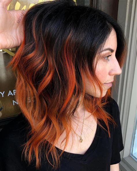 Like This Hairstyle Balayageshorthair Orange Ombre Hair Hair Styles
