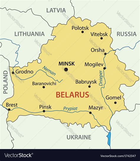 Republic Of Belarus Map Royalty Free Vector Image