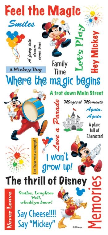 See more ideas about scrapbook stickers, scrapbook, stickers. Sandylion - Disney - Mickey Phrase Scrapbook Stickers, CLEARANCE