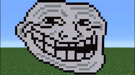 Minecraft Tutorial How To Make A Trollface Youtube